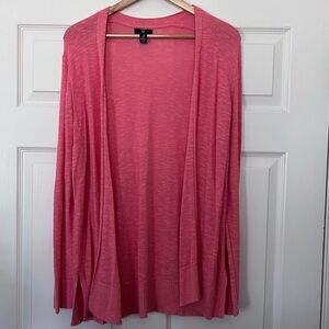 GAP Lightweight Open Front Salmon Pink Cardigan Sweater